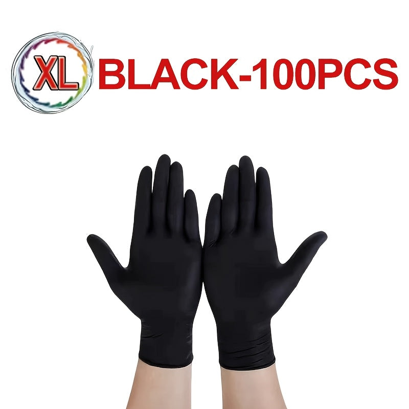 Black Disposable Nitrile Gloves Pack of 100, 50, or 20 for Cleaning, Tattooing, Hair, Pet Care