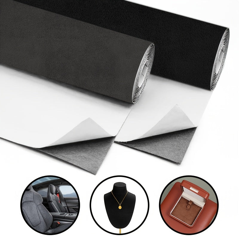 Self-Adhesive Suede Fabric Roll 59.99x200cm Solid Velvet Material for Car Interiors Jewelry Boxes
