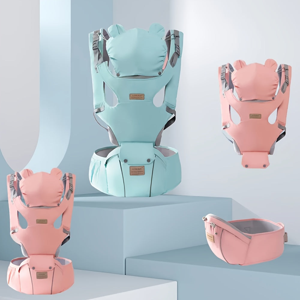 Gray 6-in-1 Child Car Seat for Ages 0-48 Months with Head Support and Breathable Mesh