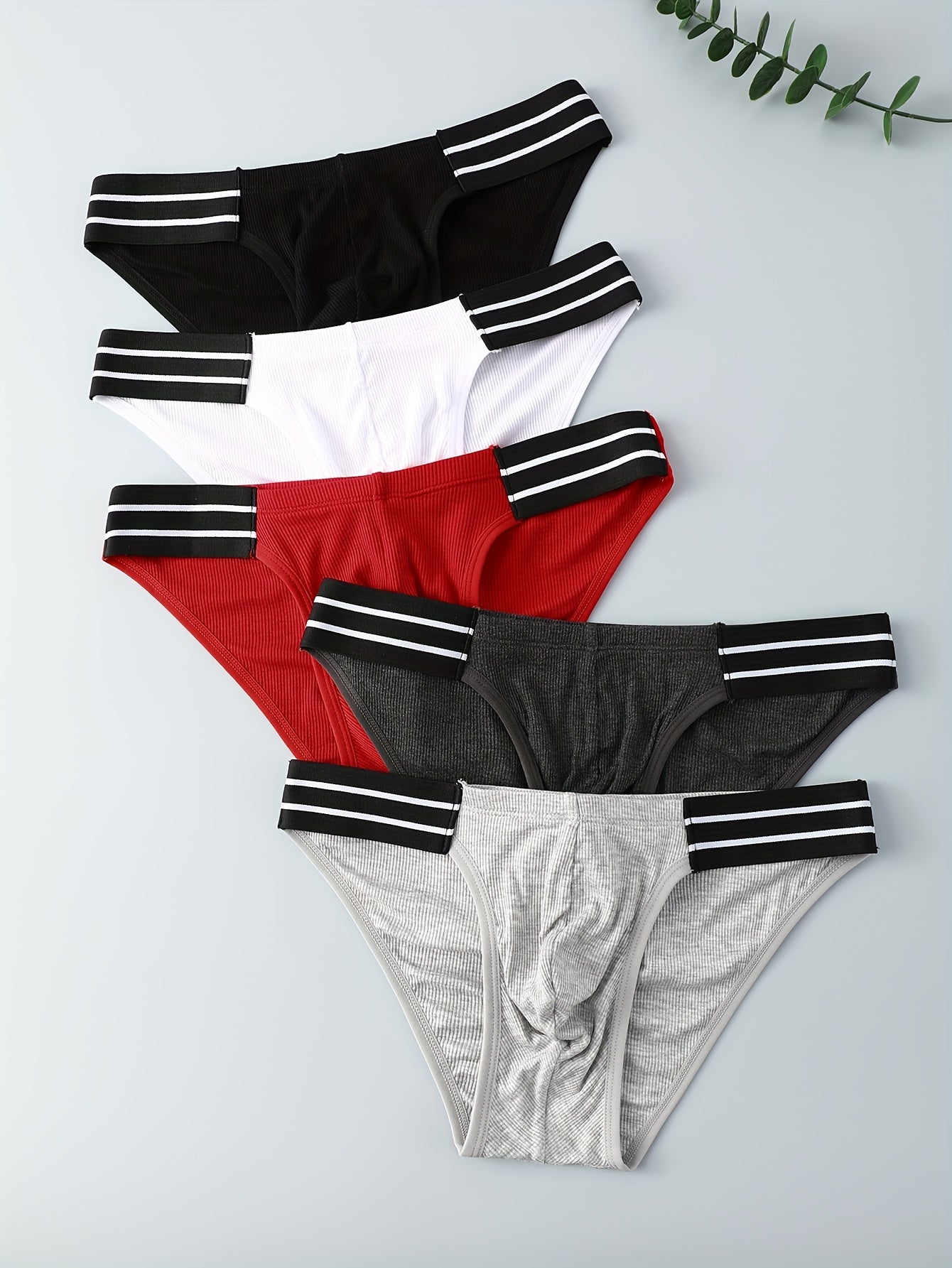 Men's 5-Pack Viscose Blend Briefs Breathable Stretchy Comfortable Casual Underwear