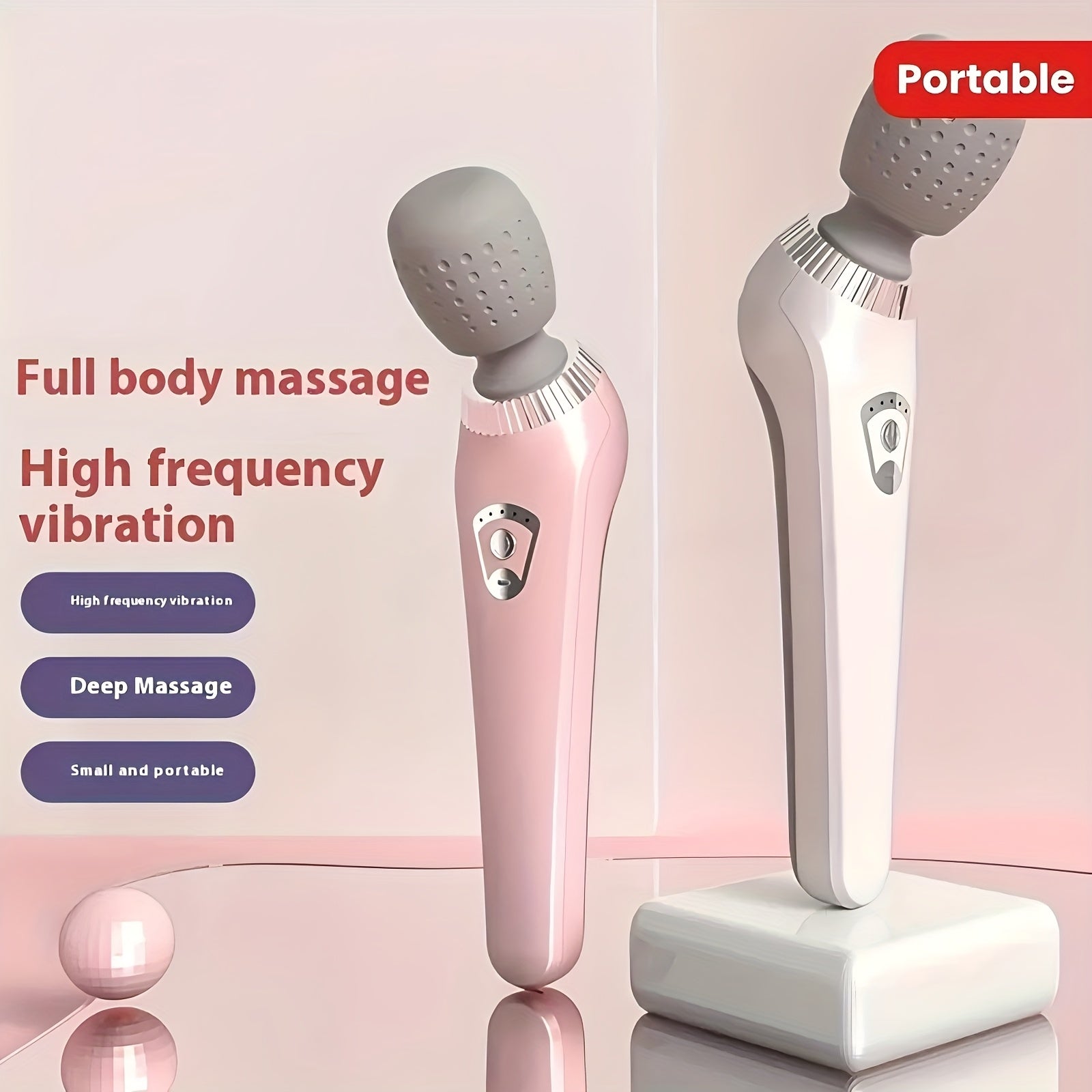 Portable Electric Massage Stick USB Rechargeable High-Speed Vibration Full-Body Relaxation