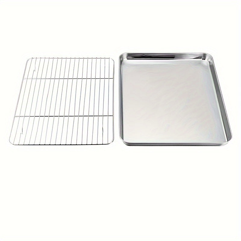 Stainless Steel Baking Sheet and Cooling Rack Set for Cookies and Vegetables