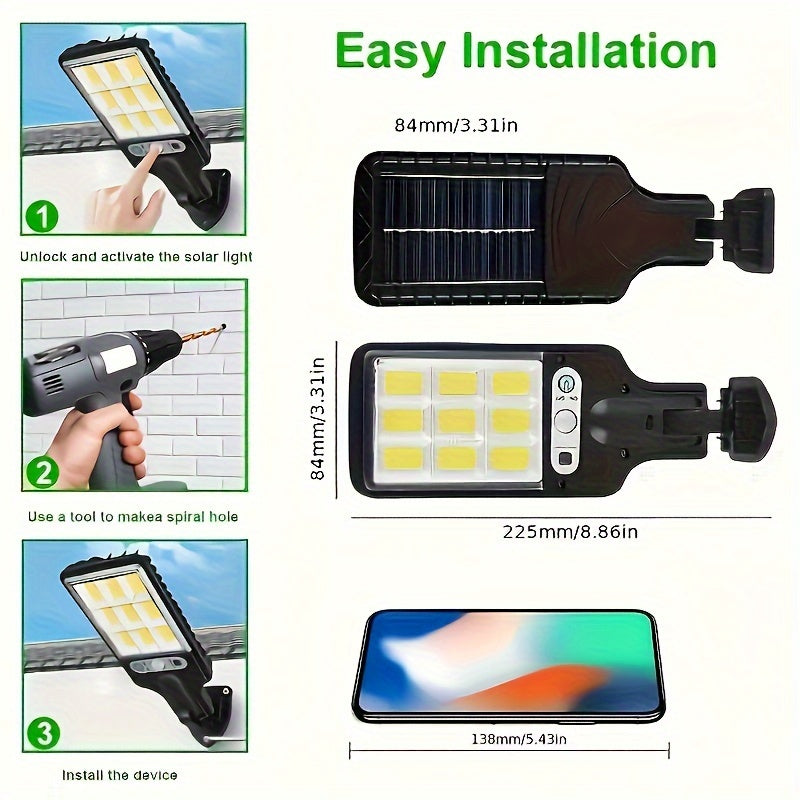 Conjunto de 2, 4 o 6 luces solares de pared para exteriores con sensor de movimiento, 3 modos de iluminación, IP44