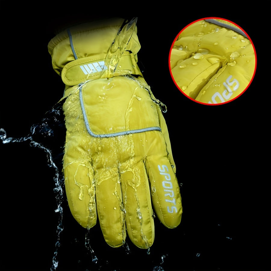 Winter Ski Gloves Touchscreen Compatible Waterproof Windproof Fleece Lined Anti-Slip Grip