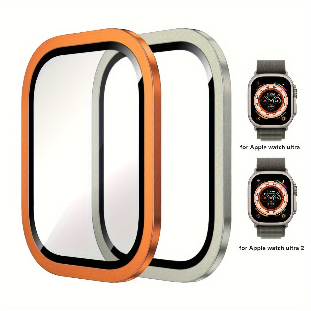 Apple Watch Ultra Screen Protectors and Titanium Frame Set 49mm 9H Tempered Glass Waterproof