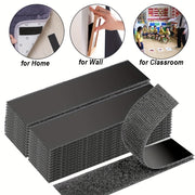 10 juegos de tiras de cinta de gancho y bucle adhesiva de alta resistencia para alfombras, tapetes y cojines