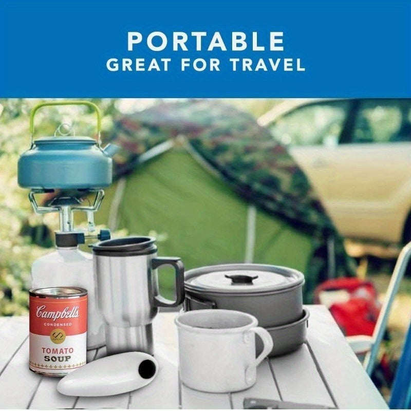 Bepul shisha tutqich bilan portativ elektr koni va bankani ochuvchi, keksa odamlar uchun qo'ldan ozod dizayn, jarohat va zo'riqishni oldini oladi, batareyali ishlaydi (Oq).