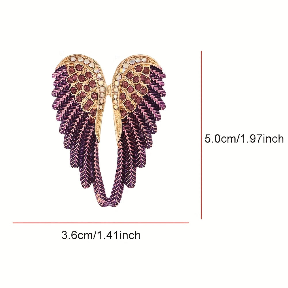 3-Donali Rhinestone qanot broshli to'plam, emal yelka pinlari sovg'alar va rasmiy tadbirlar uchun