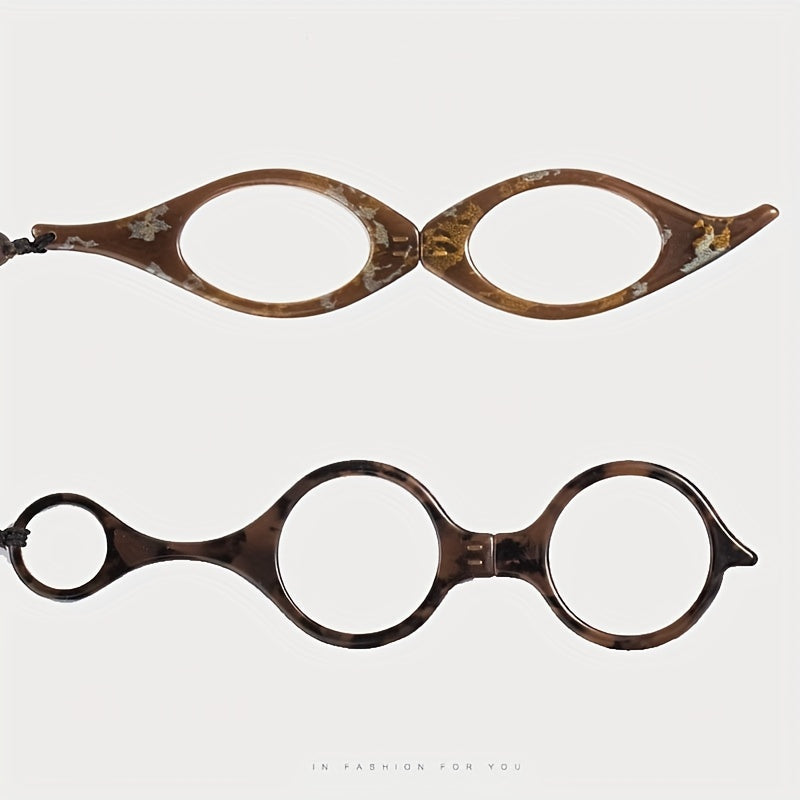 Lentes de lectura plegables ligeros en forma de colgante para mujeres y hombres, montura de plástico, soporte de tocador incluido