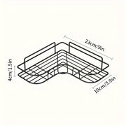 Black Metal Wall Shelf for Bathroom and Kitchen 2-Tier Storage Rack Organizer