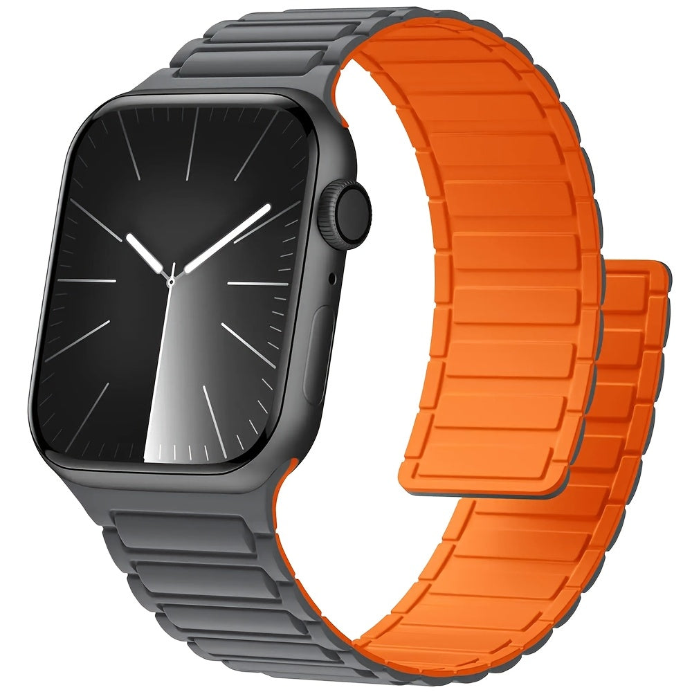 Silicone Magnetic Sport Band for Apple Watch Compatible with Series 1-10 and 38mm-49mm Sizes