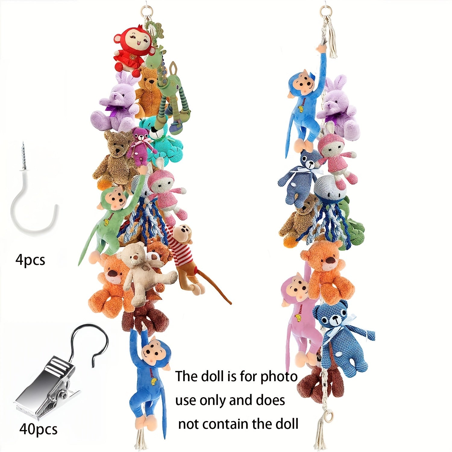 Handcrafted Macrame Toy Chain for Stuffed Animals Bohemian Home Decor