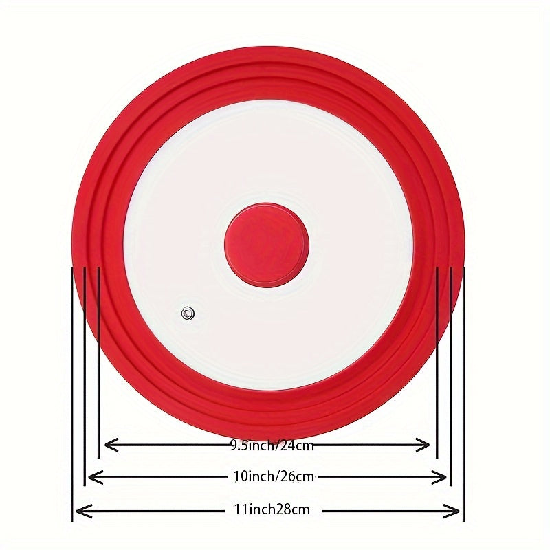 Silicone Glass Lid for Pots Pans and Steamers, Heat-Resistant, Versatile