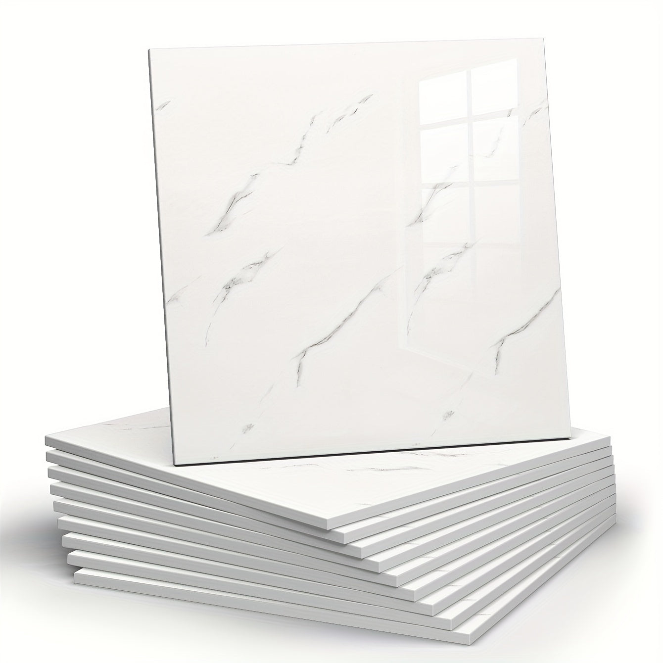 Self-Adhesive Waterproof Marble Tile Wall Stickers for Kitchen Bathroom Set of 10