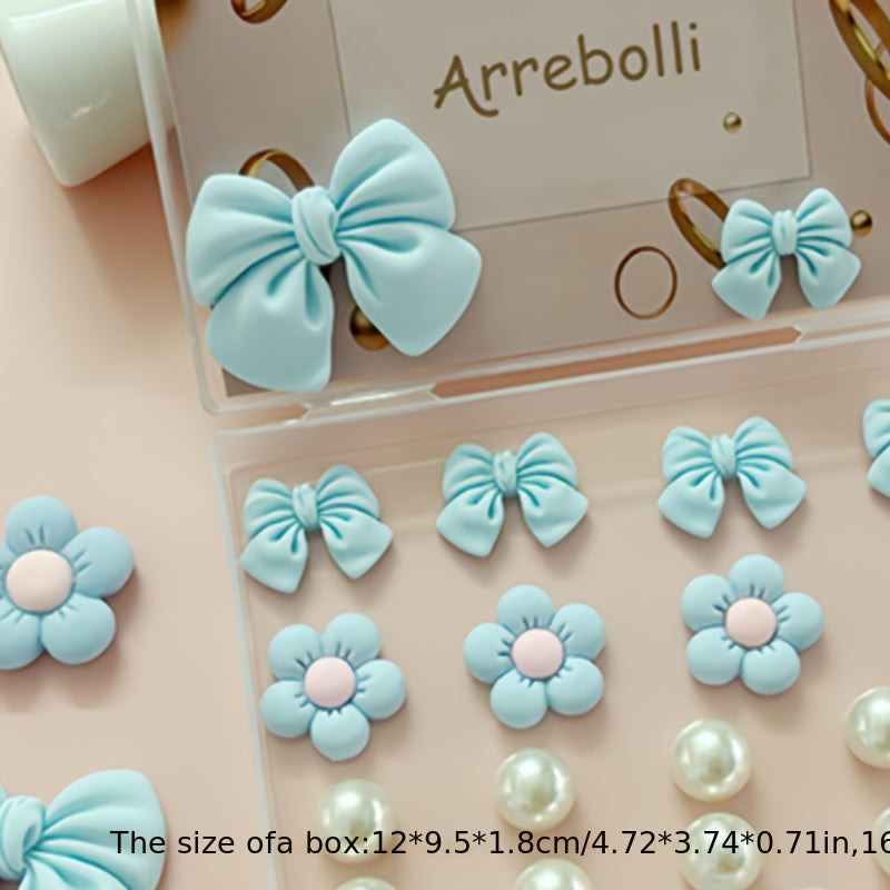 Ayollar uchun Resin pushti lent va gul charm to'plami, klogs va sandallar uchun