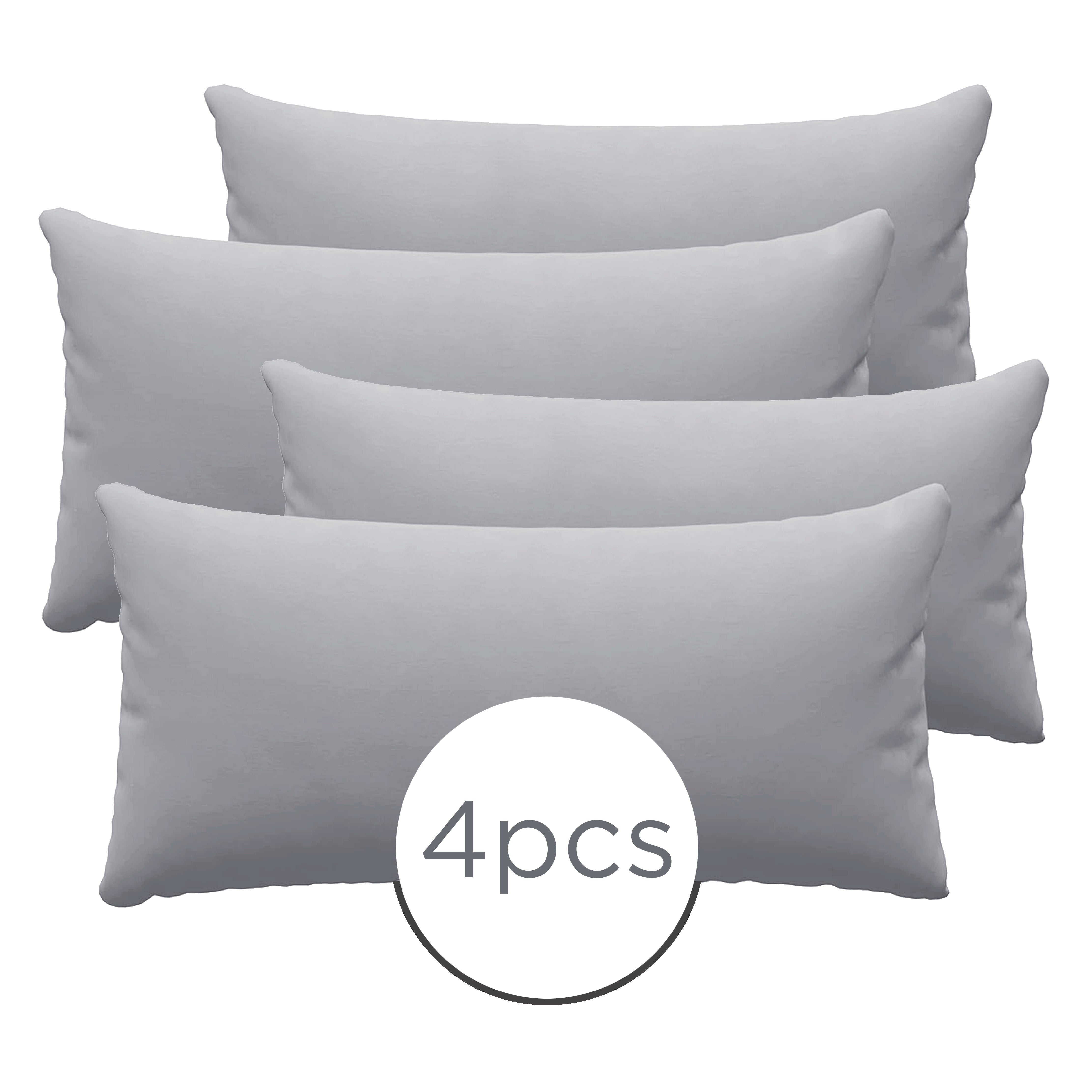 Set of 4 Microfiber Pillowcases Solid Color for Bedroom and Living Room