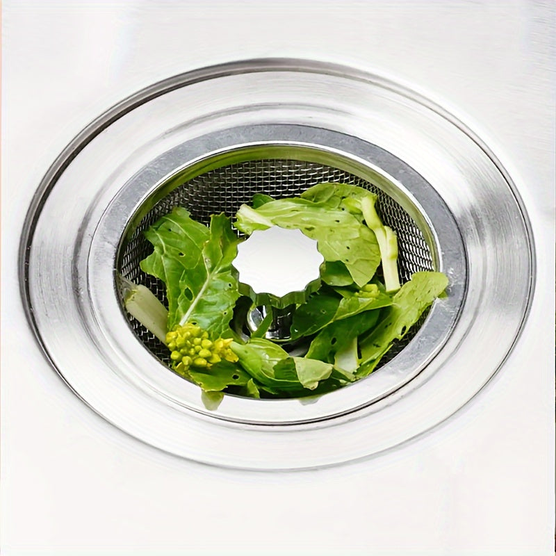Stainless Steel Sink Strainer with Stopper Food Scrap Filter Dishwasher Safe