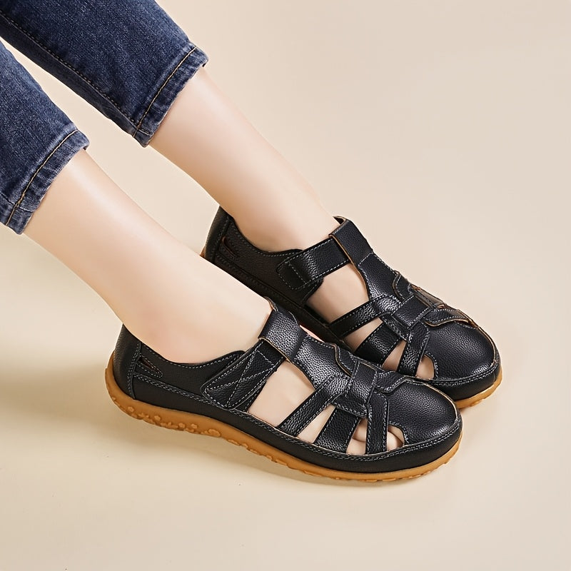Women's Casual Flat Sandals with Adjustable Straps and TPR Sole