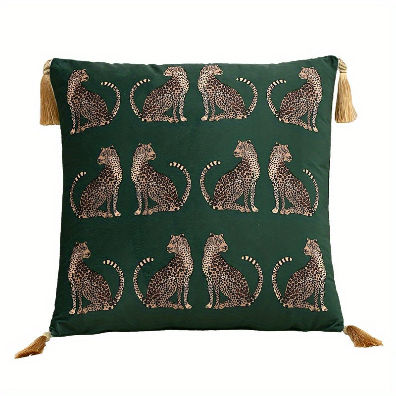 Роскошная наволочка на подушку с бархатным леопардовым принтом для дивана, кровати, автомобиля, декора