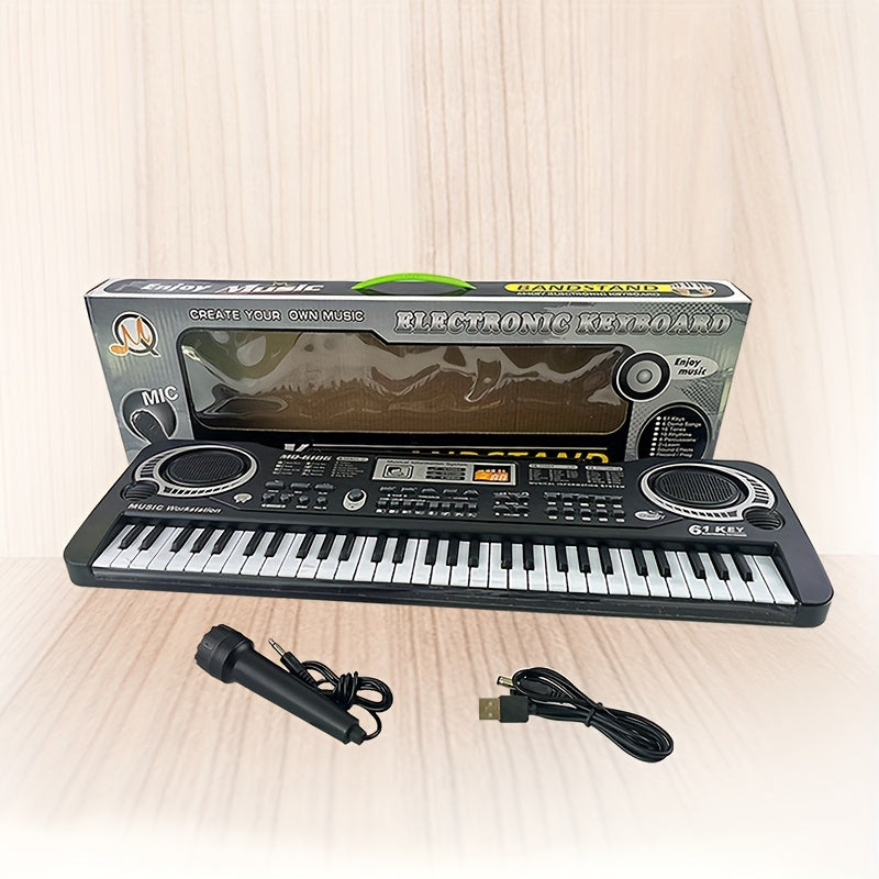 61-Key Digital Piano Keyboard for Beginners and Enthusiasts Multicolor Plastic
