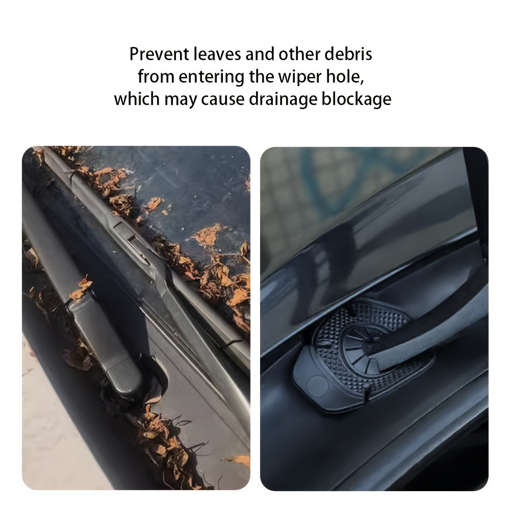2 Pack Silicone Car Wiper Hole Covers Auto Dust Leaf Protection Durable