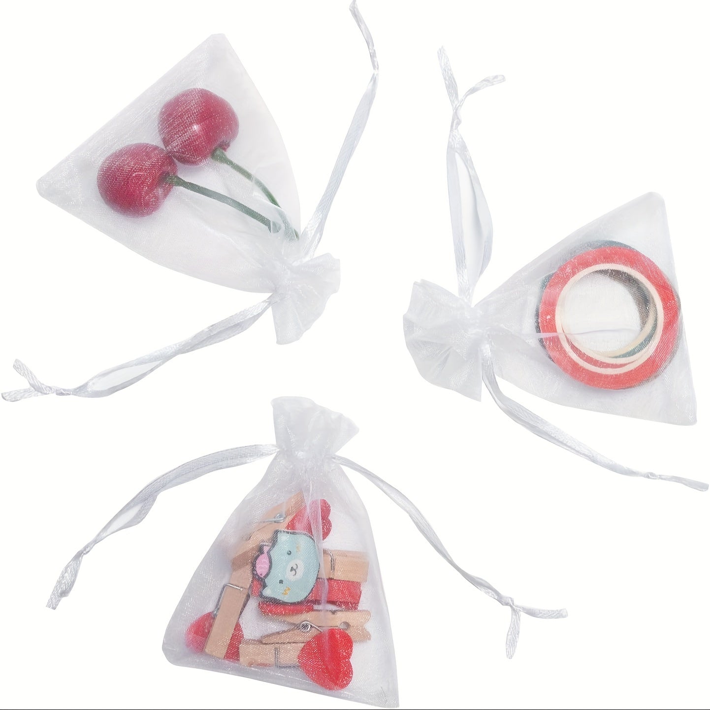 100 ta shaffof organza tortish qoplari to'plami, 7.11 sm x 9.14 sm - Zargarlik buyumlari, to'y sovg'alari va Rojdestvo sovg'alari uchun ideal