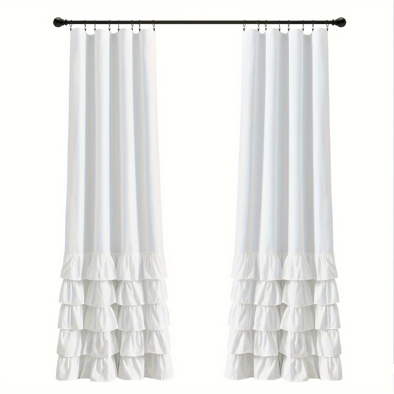 Heavy Duty Pleated Lace Window Curtains for Living Room 132cm x 213cm