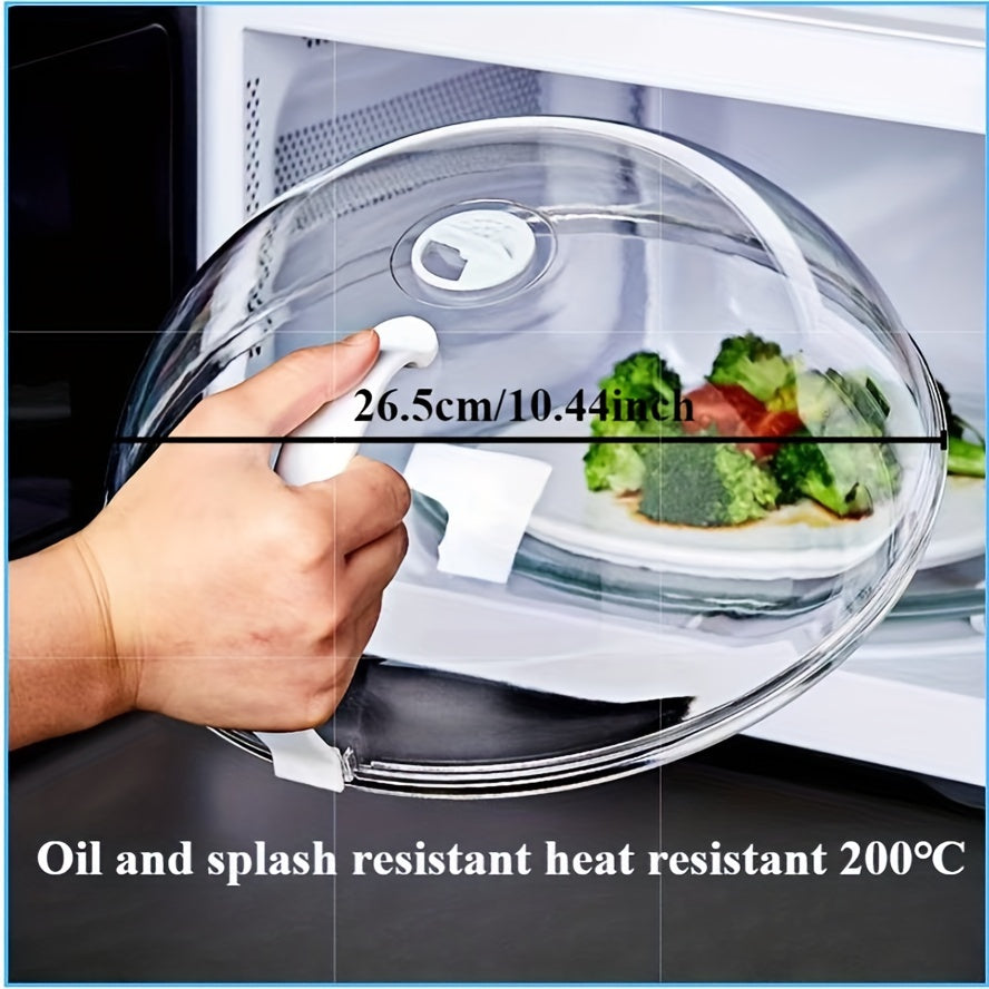 Microwave Splatter Guard with Handle Heat-Resistant Cover for Food Preservation