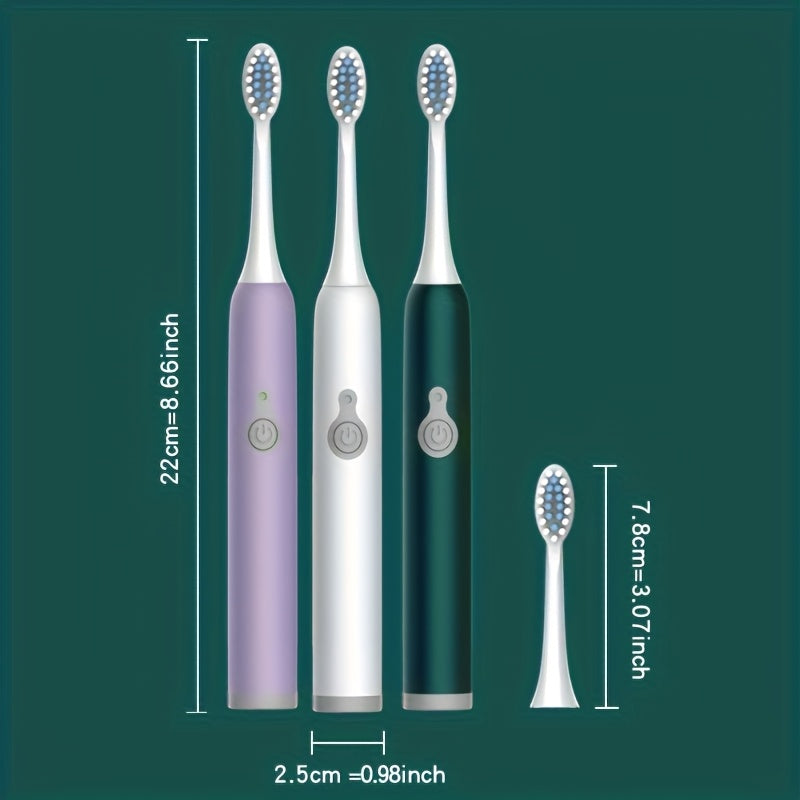 Electric Toothbrush for Adults 8 Pack Soft Bristles Rechargeable Colors Included