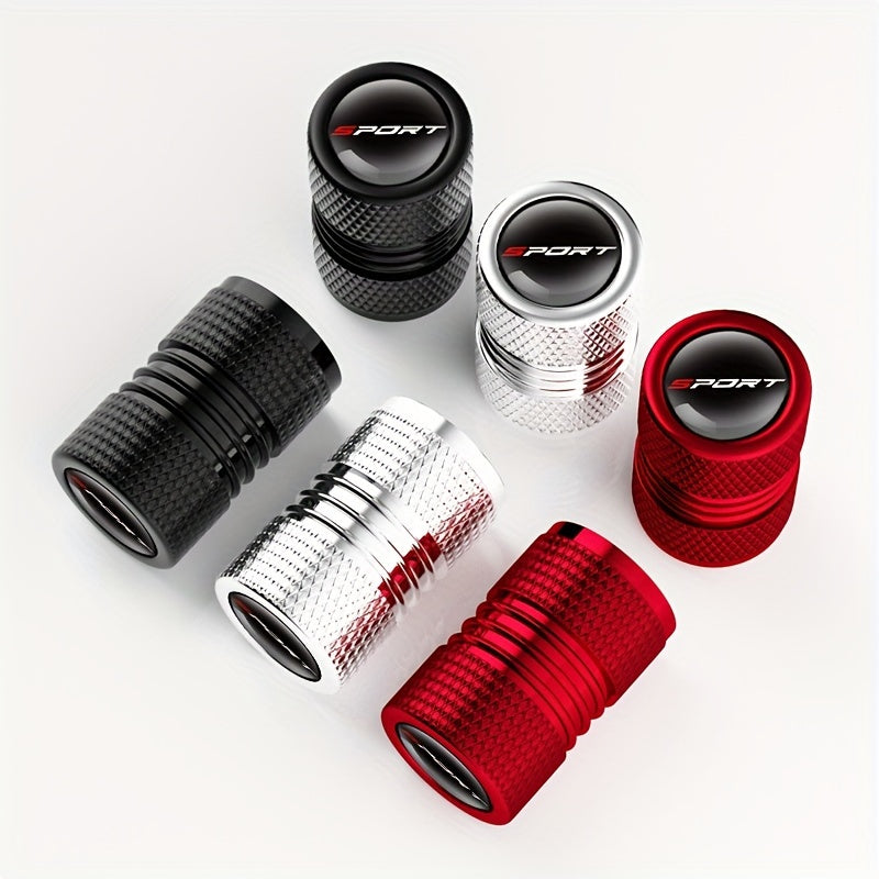 4-Pack Aluminum Alloy Tire Valve Stem Caps Durable Automotive Accessories