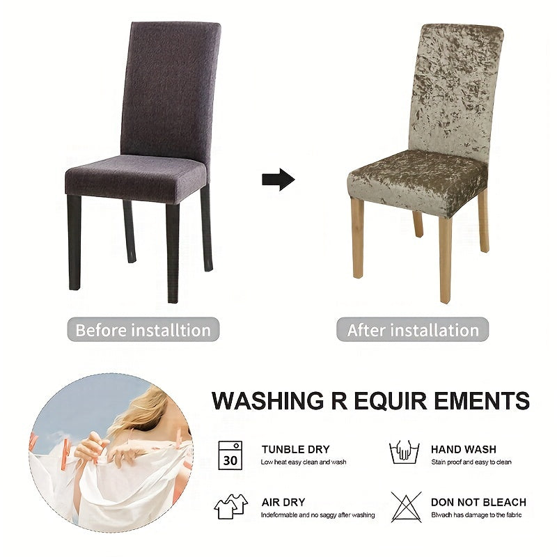 Velvet Dining Chair Slipcovers Protect and Add Elegance
