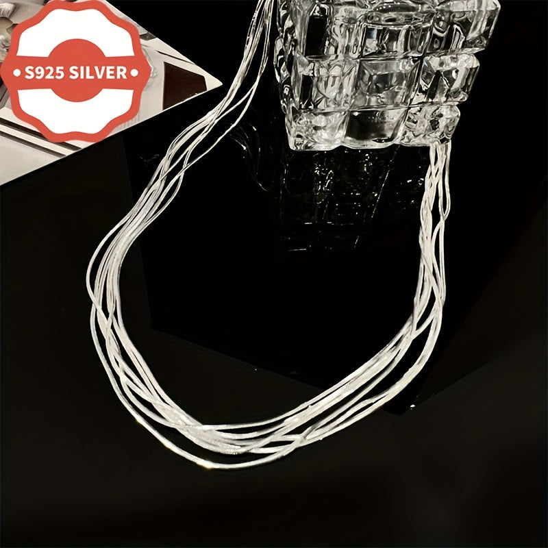 Sterling Silver qatlamli taqinchoq, Hip Hop uslubi, ko'p qatorli, hypoallergenik, sovg‘a qutisi