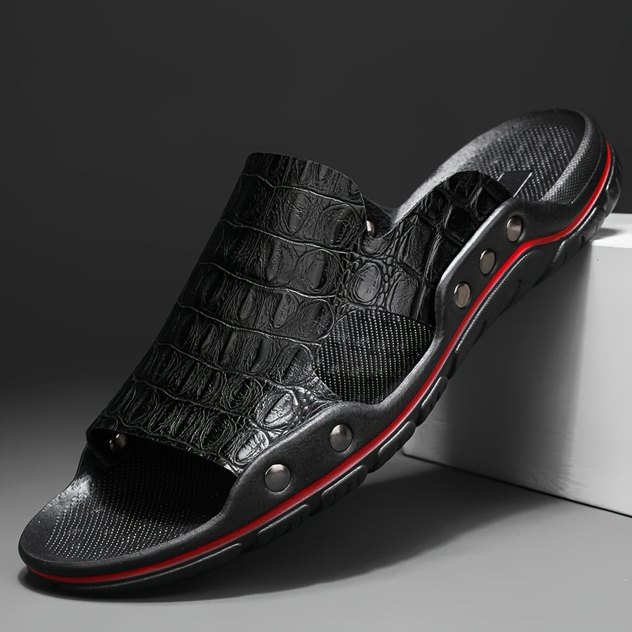 Plus Size Men Open Toe Slippers Non-Slip Rubber Sole Outdoor Comfort