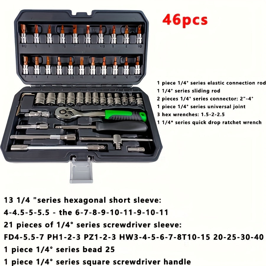 Juego de llaves dinamométricas de acero de 46 piezas para reparación de bicicletas y coches