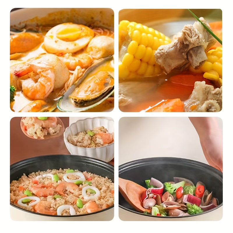 Double-layer electric cooker with steaming and boiling functions for home, office, outdoor, camping, and gatherings