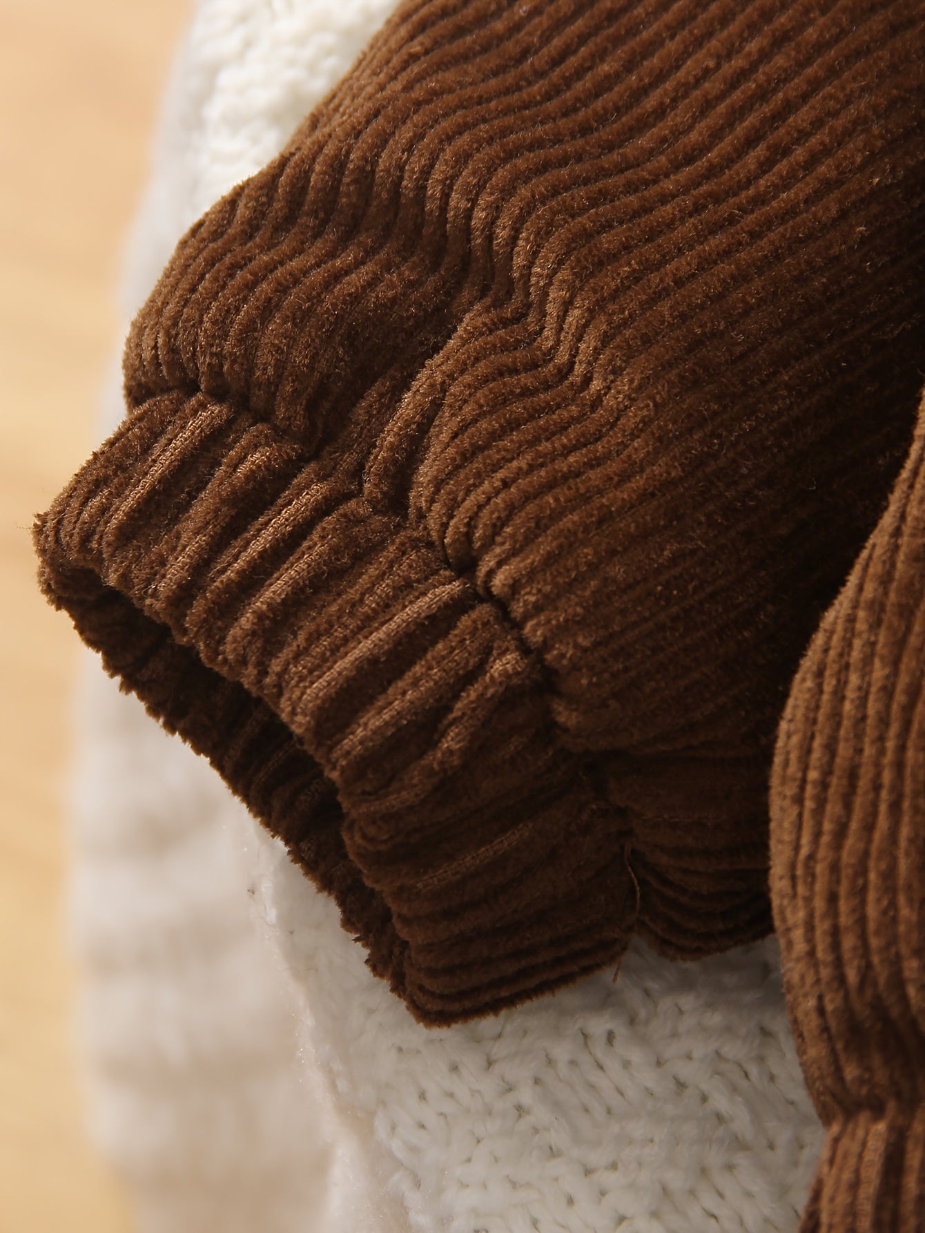 Baby Boy Corduroy Jacket with Fuzzy Lining, Button Front, Turndown Collar for Fall Winter Outdoor