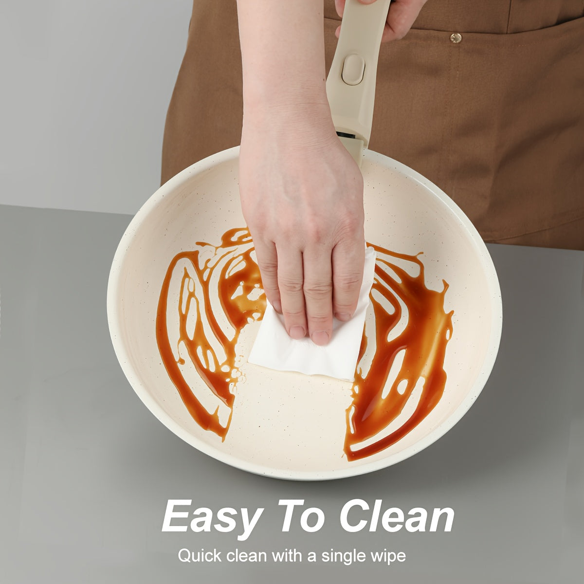 Juego de utensilios de cocina de aluminio con 5 piezas, asas desmontables, apilables, apto para horno, para cocina y camping