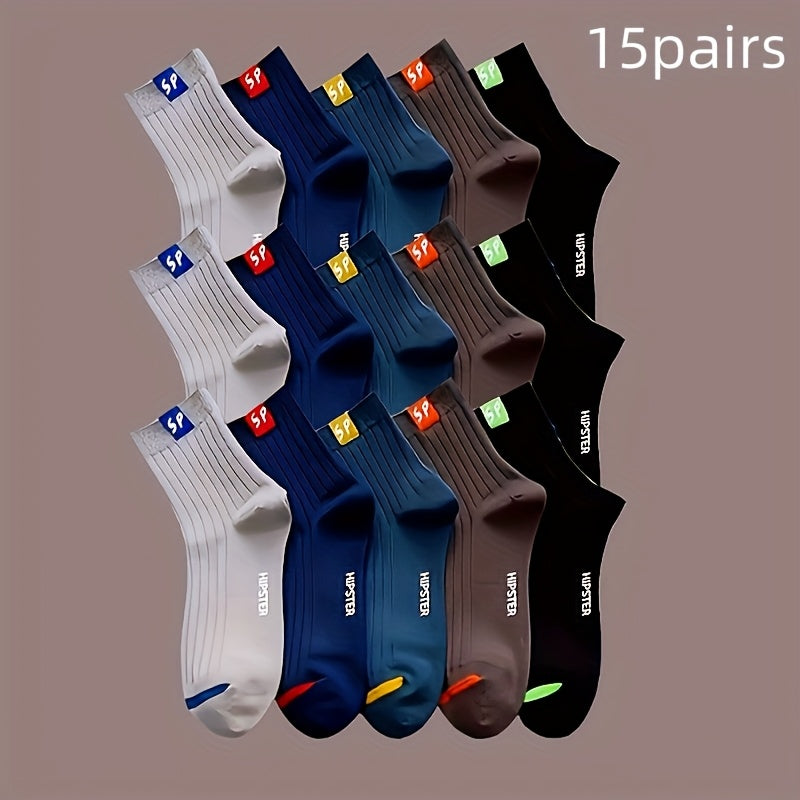 Men's and Women's Crew Mid-Calf Socks Breathable Moisture-Wicking Durable for Daily Outdoor Sports