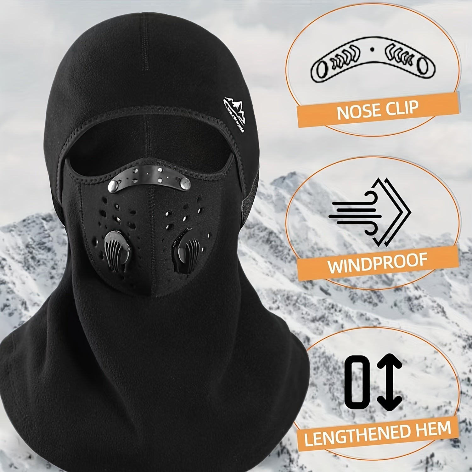 Men's Thermal Balaclava Ski Mask Knit Polyester Winter Sports Outdoor Gear