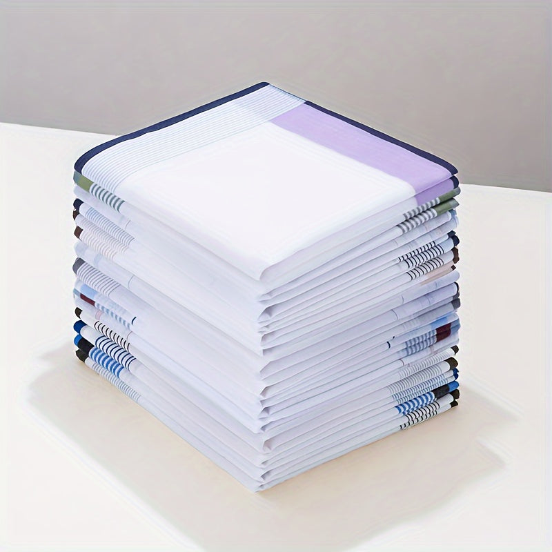 Juego de 12 pañuelos de algodón con diseño clásico, absorbentes y duraderos para hombres y mujeres