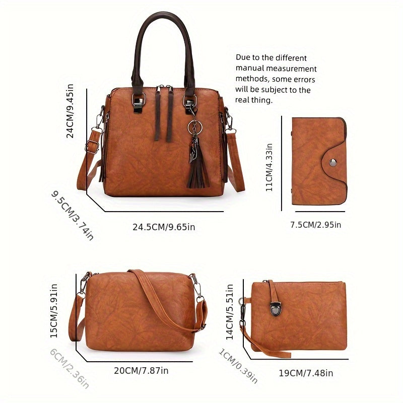 2024 Retro Multi-Set Handbag for Women Crossbody Large Capacity PU Material