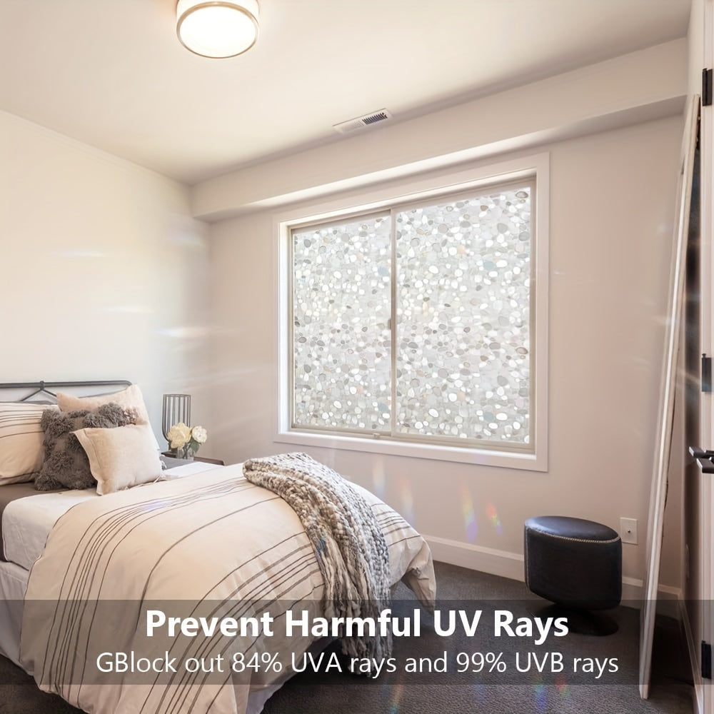 Privacy Window Film 3D Vinyl Static Cling UV Protection Heat Control for Glass Doors