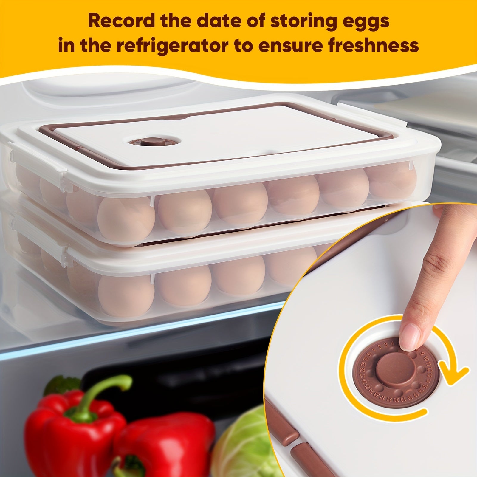 Plastic Egg Holder with Lid, Transparent, Stackable, 48 Eggs Storage