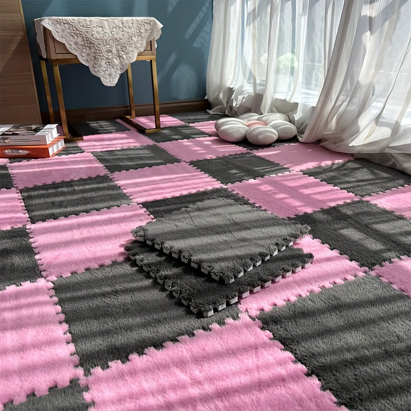 Interlocking Foam Floor Mat Set 5-30 Pieces Anti-Slip Plush Carpet Seat Rug