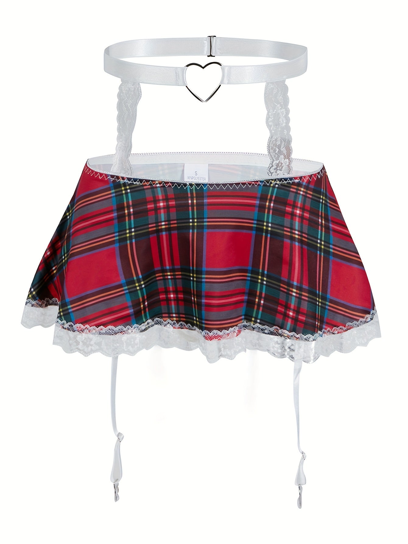 Sexy Preppy Cosplay Costume Set Includes Crop Top Skirt Garter Belt and Stockings