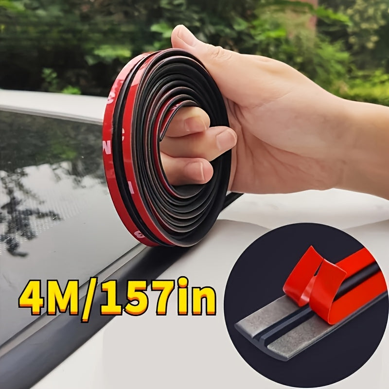Car Windshield Seal Rubber Strip Weatherproof Soundproof Dustproof 4m 14mm Wide