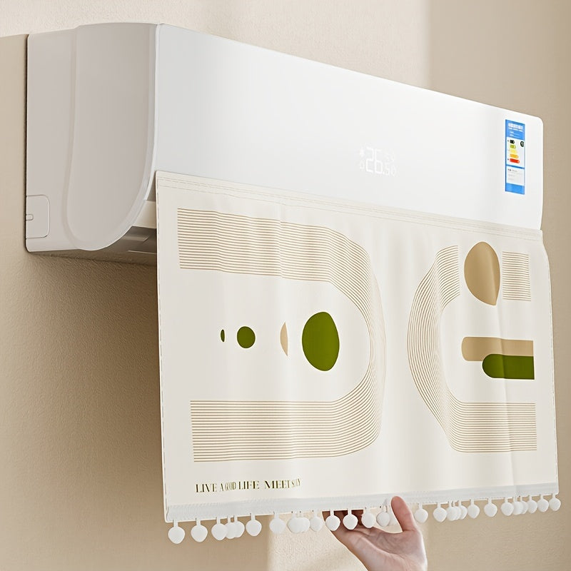 Universal Air Conditioner Wind Deflector Shield with Fabric Door Curtain