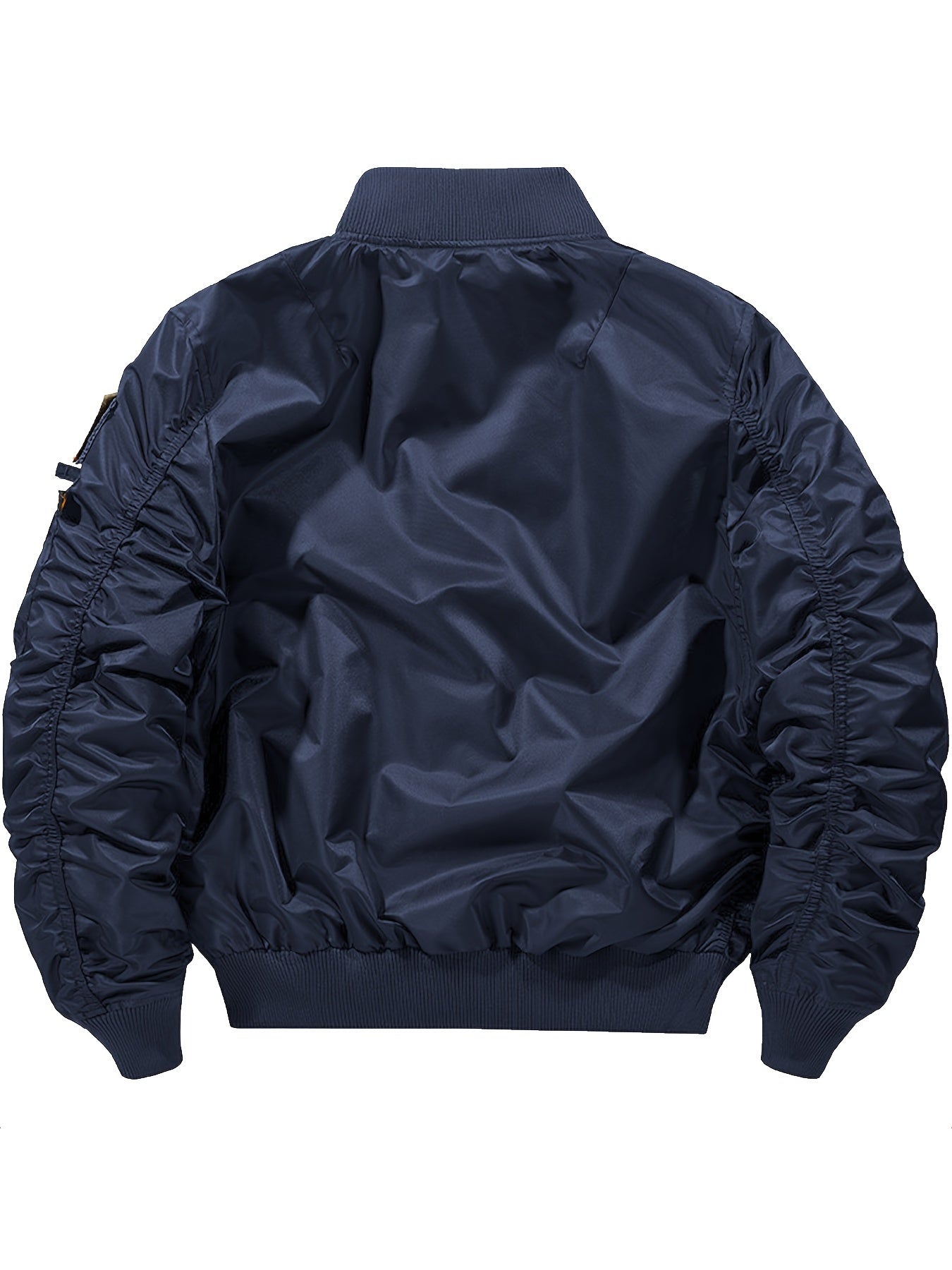 Мужская повседневная бомбер-куртка из полиамида с воротником-стойкой и застежкой-молнией