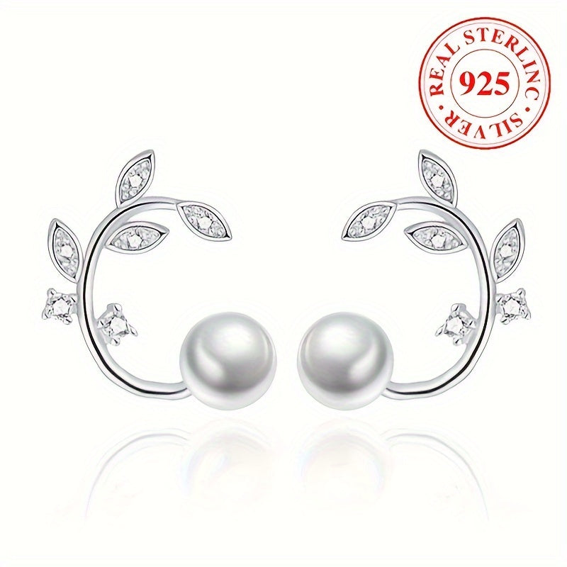 Zarif Gipoallergen 925 Sterling Silver Gul Shpanga Zirconia va Marvarid bilan bezatilgan - Ayollar uchun zamonaviy, trendy sovg'a, Har kuni kiyish va rasmiy tadbirlar uchun ideal