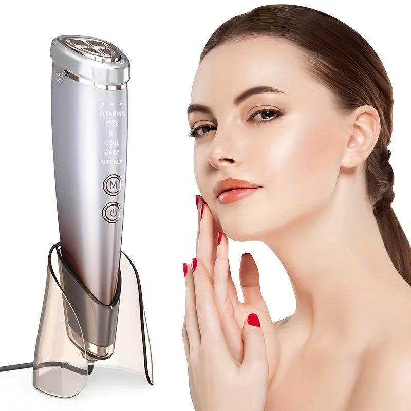 6-in-1 Hot Cold Facial Device and Massager Rechargeable Home Beauty Instrument